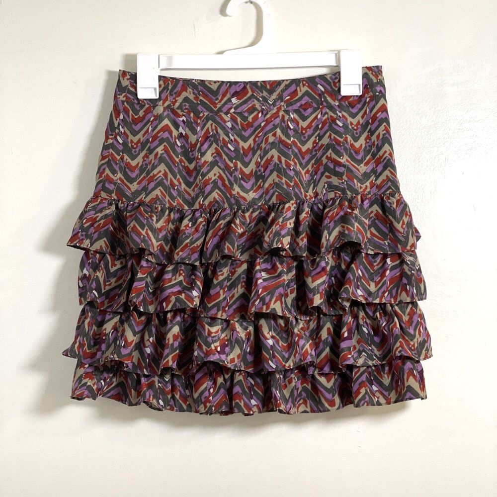 Banana Republic Women’s Skirt – Ruffle Detail, Multicolor, Lined, Size 0
